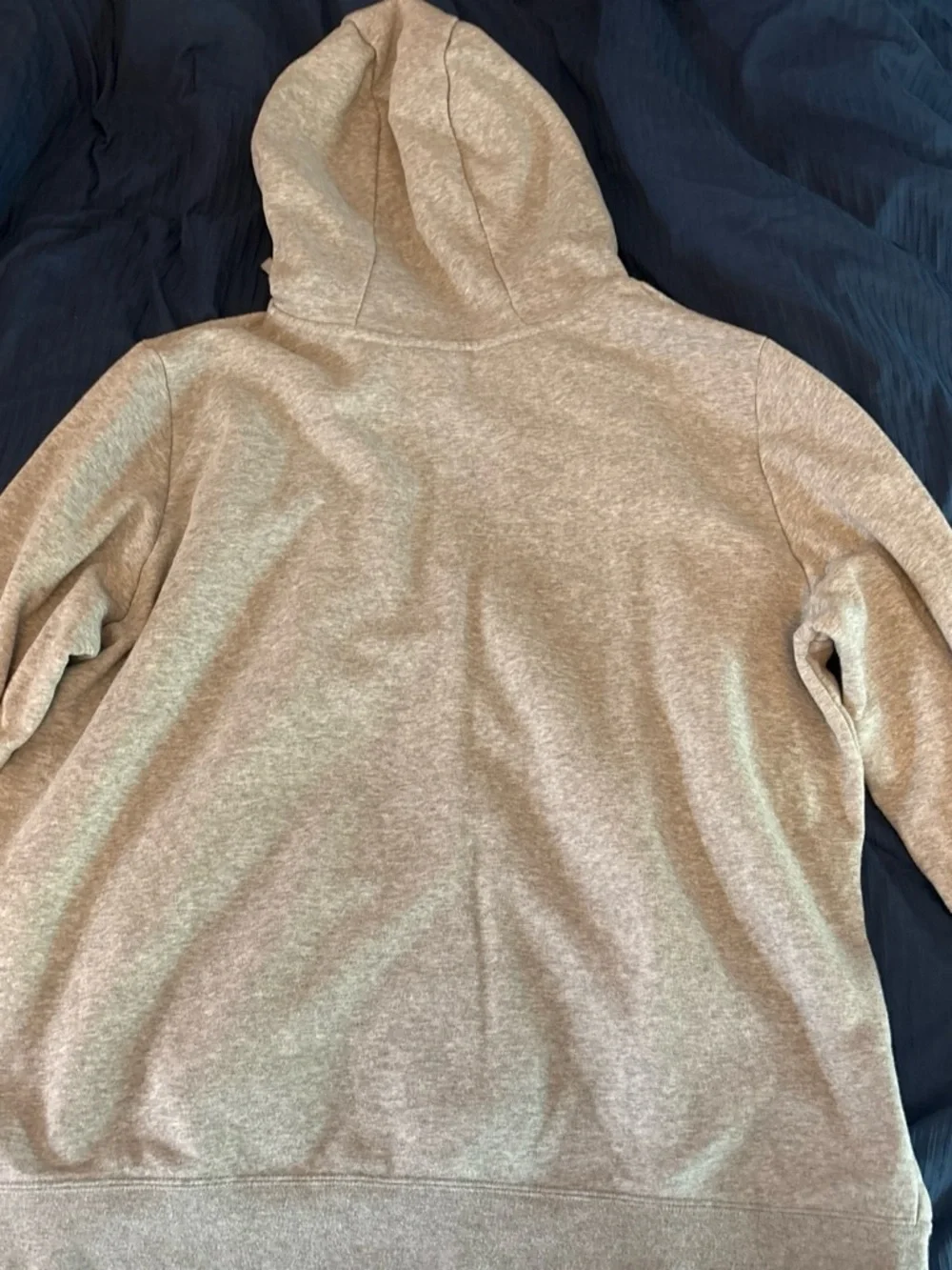 Nike Light Gray Zip Hoodie with White Logo